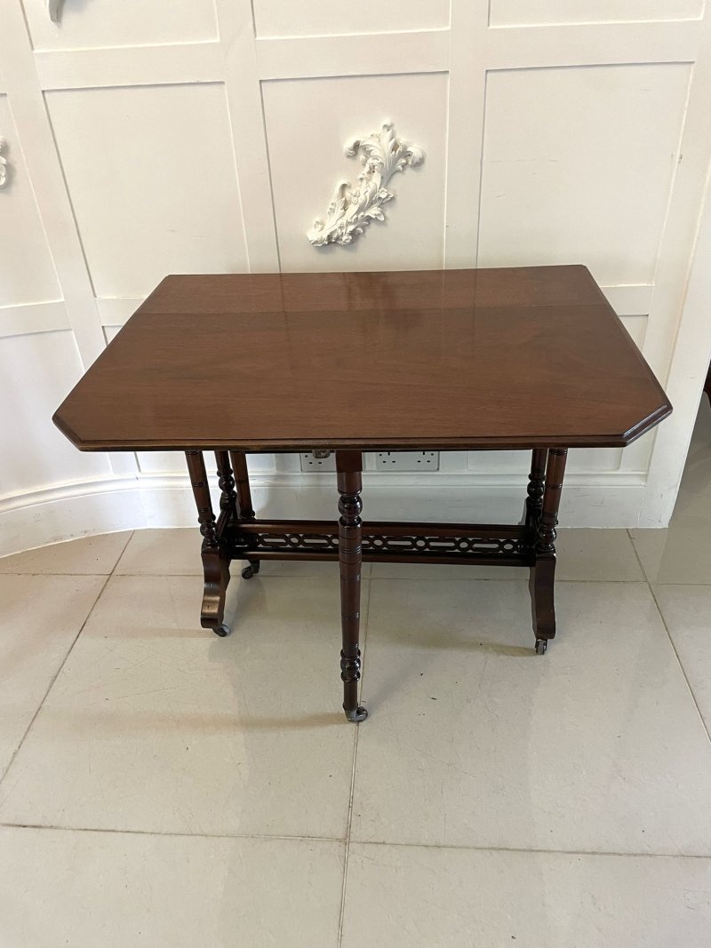 Antique Victorian Quality Solid Walnut Sutherland Table - Image 2